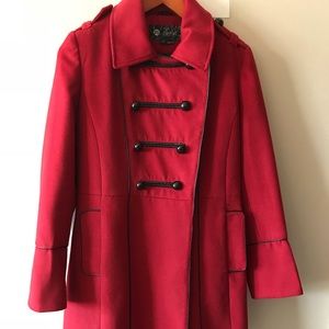 Red Wool Nuage double breasted peacoat